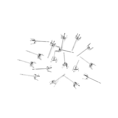 ASON 100pcs/lot Earrings Base 316L Stainless Steel Heart Earrings Making Crystal Bump Heart Earrings Base For DIY Jewelry Making