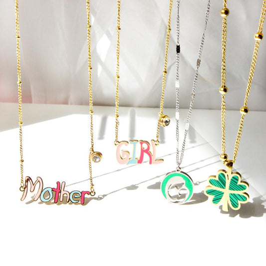Brand Design 2022 Mother's Day For Mama Gifts Letter Pendant Necklace Girls Mother Matching Necklaces Cute Collier