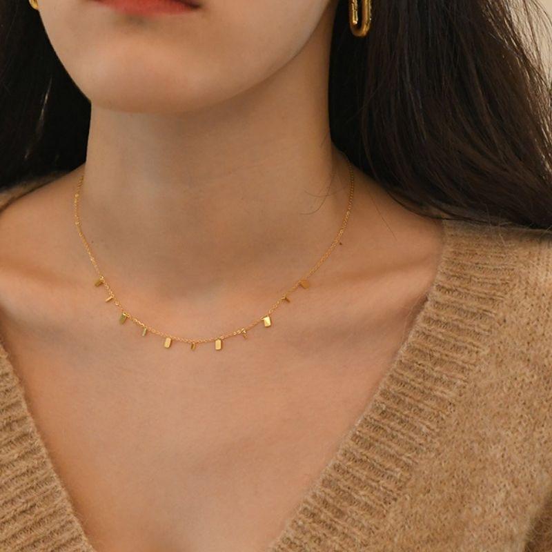Bohemia Star Collier Elegant Stainless Steel Jewelry Flash Women's Chains Necklaces Office Lady Collars