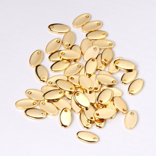 ASON 100pcs/lot Oval Pendant Chain Bracelet Tag Stainless Steel For Necklace Bracelet DIY Handmade Jewelry Making Supplies