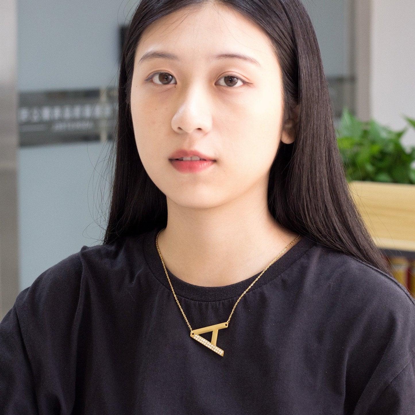 Stainless Steel Zircon Pendants Necklaces Gold Color Letter Necklace Chains Accessories Collars Choker Wholesale