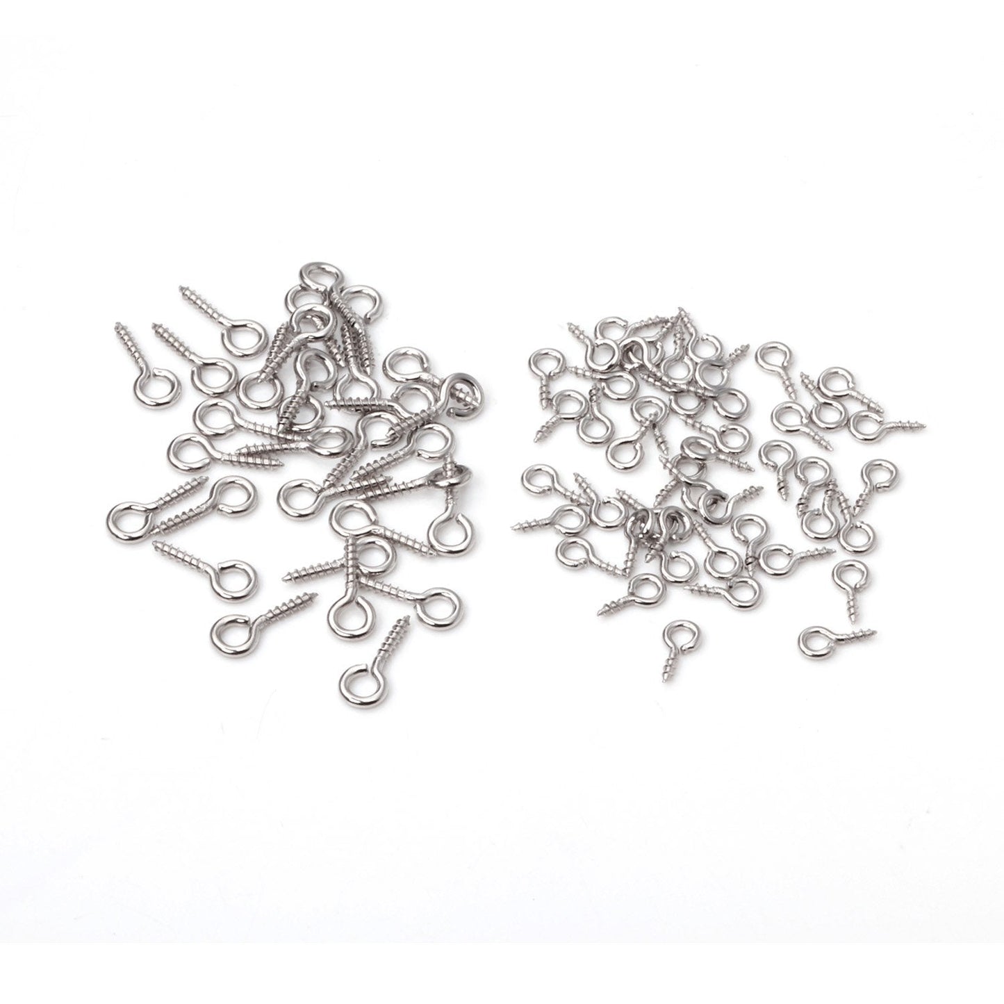 ASON 100pcs/Lot Stainless Steel Small Screw Eye Pin Mini Eyelets Threaded Hook for DIY Jewelry Making Beads Pendant Supplies