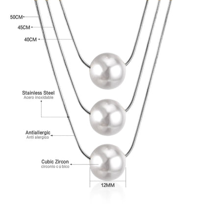 Fake Pearl Pendant Choker Chains Necklace Set Multi-layer Gold Necklaces For Women Jewelry collares colar collier