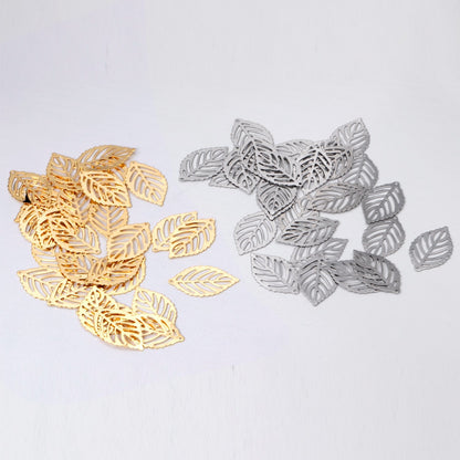 ASON 100 pcs/lots Leaf Charm 316L Stainless Steel Leaf Pendant Gold Silver Color For Necklace Bracelet Jewelry Making Supplies
