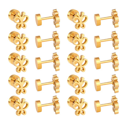Cute Insect Flower small Earrings Stainless Steel Christmas Stud Earring Sets For Women Jewelry Earings brincos