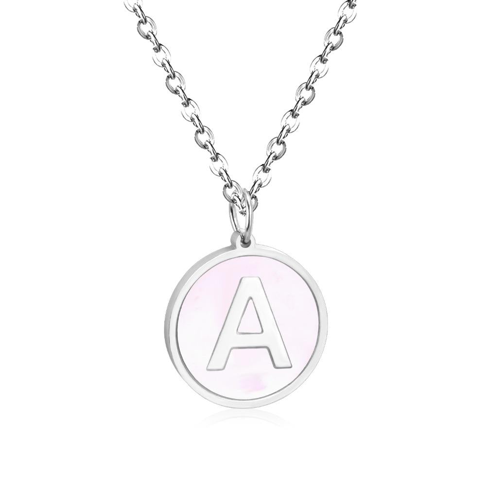 New and Hot 316L Stainless Steel Alphabet Pendant Necklace 26 Letters A-Z Choker Necklaces Jewelry
