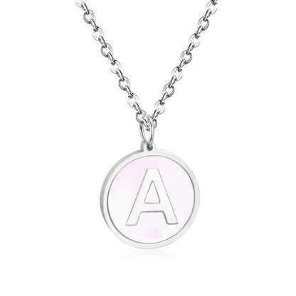 New and Hot 316L Stainless Steel Alphabet Pendant Necklace 26 Letters A-Z Choker Necklaces Jewelry
