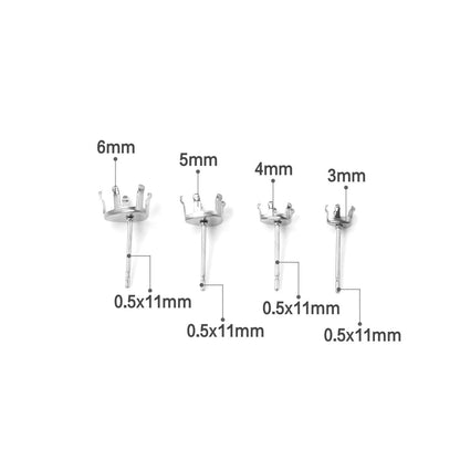 ASON 100pcs/lot Earring Base 316L Stainless Steel  Water Drop Claw Earrings Making For DIY Jewelry Making Jewelry Accessories