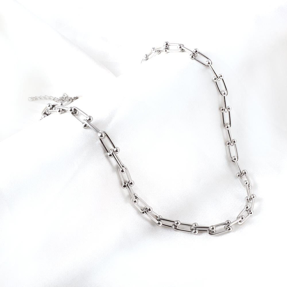 Stainless Steel 5mm Thick Clavicle Chains Heavy Fine Choker Necklaces For Woman Trendy Party Boho Jewelry Collar