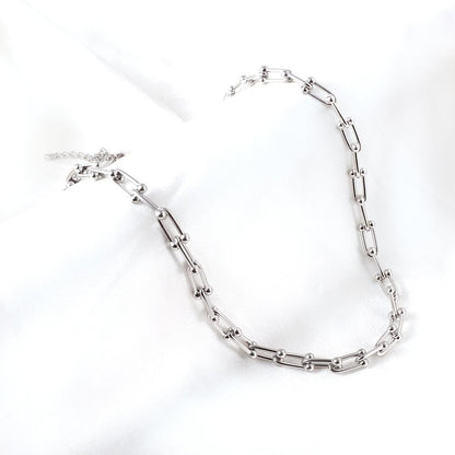 Stainless Steel 5mm Thick Clavicle Chains Heavy Fine Choker Necklaces For Woman Trendy Party Boho Jewelry Collar
