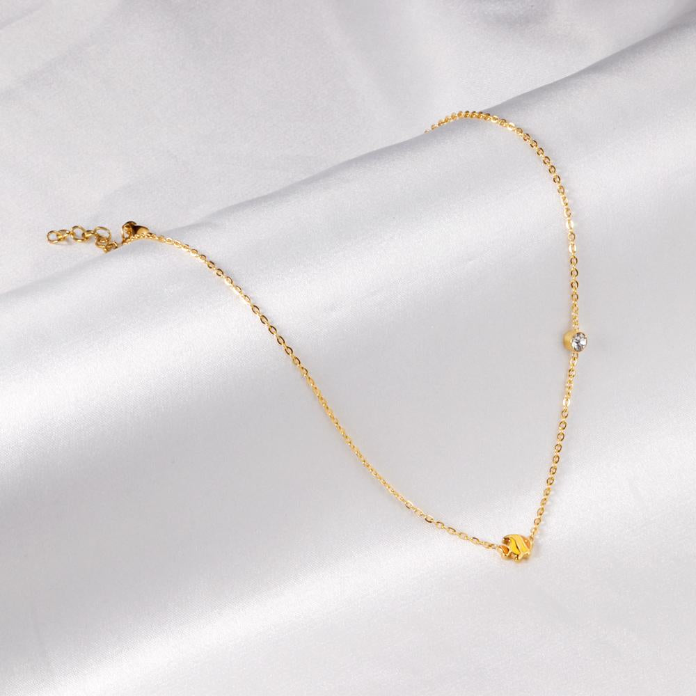 Small Yellow Blue Fish Pendant Necklace Stainless Steel Necklace For Women Fashion Animal Jewellry Necklace Choker