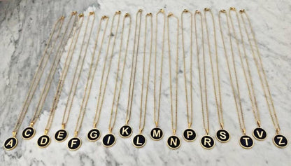 Stainless Steel Round Initial Pendant Necklace Gold Color 26 A-Z Letter Necklaces For Female Party Friend Wholesale