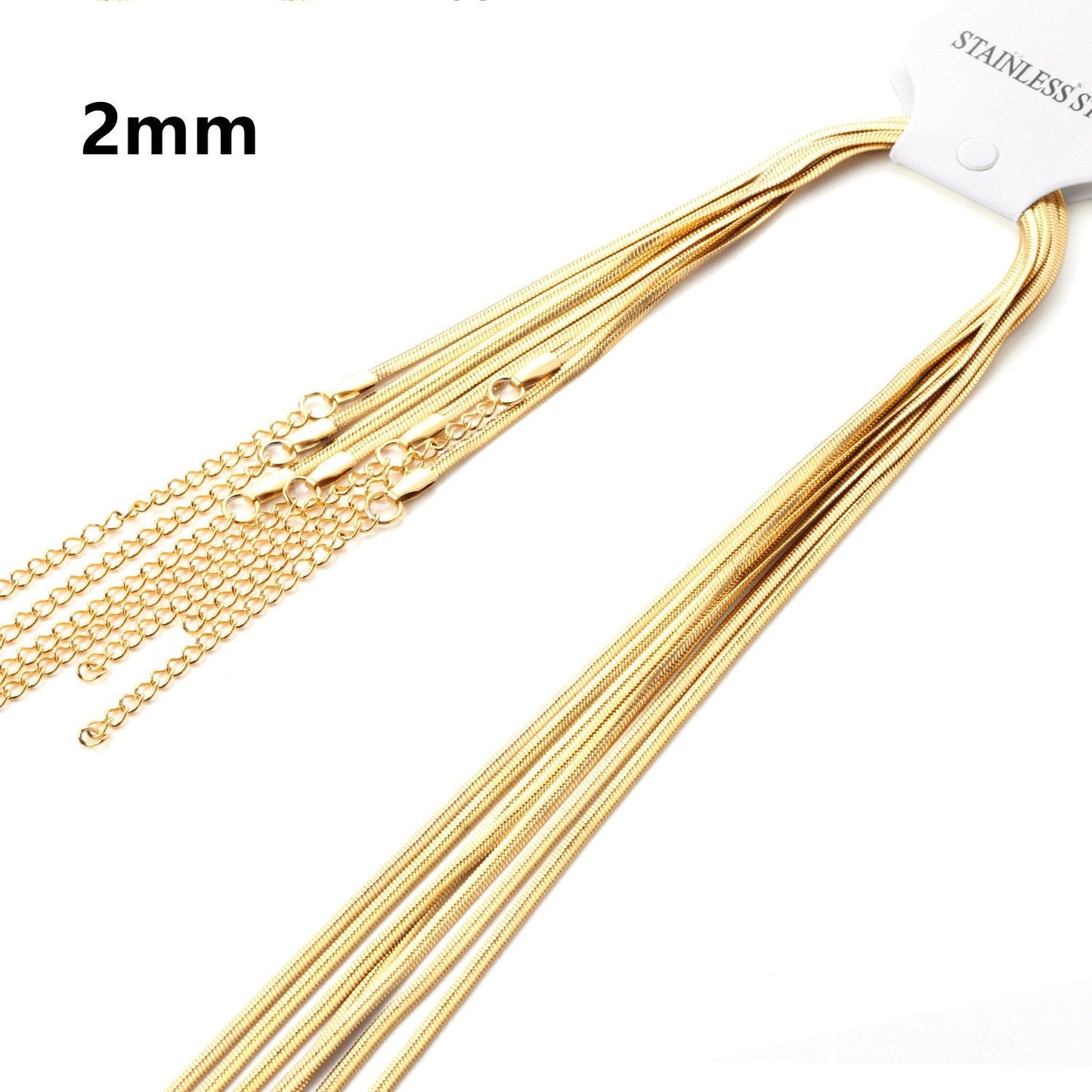 ASON Long Necklace 2022 Collier Female Stainless Steel 2mm Gold Silver Color Trendy Style Snake Extender Chains Necklace Gift