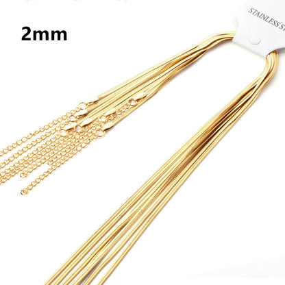 ASON Long Necklace 2022 Collier Female Stainless Steel 2mm Gold Silver Color Trendy Style Snake Extender Chains Necklace Gift