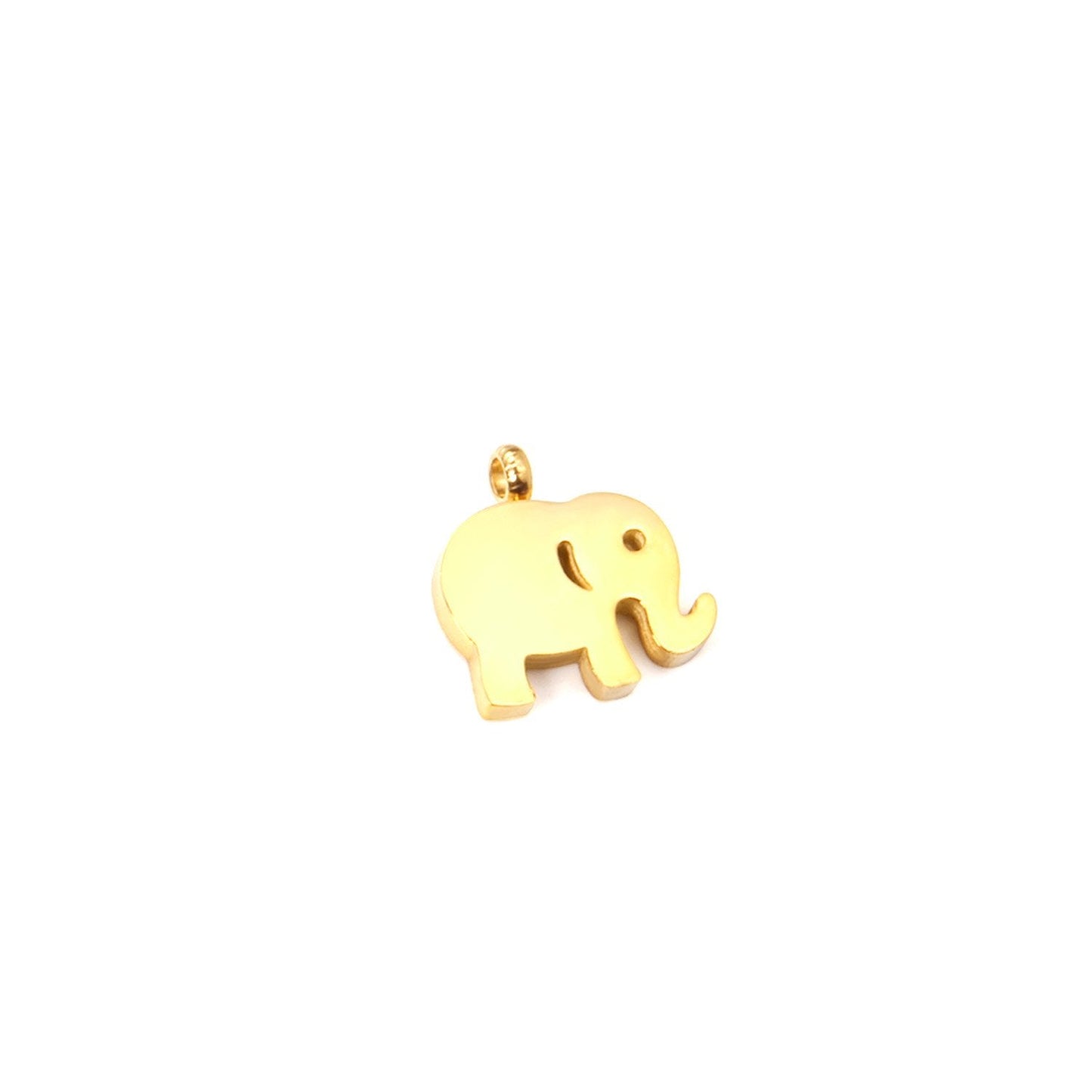 ASON 10pcs/Lot 12.5x9.5mm Gold Pendant Charms Stainless Steel Elephant For Necklace Bracelets DIY Jewelry Accessories Supplies