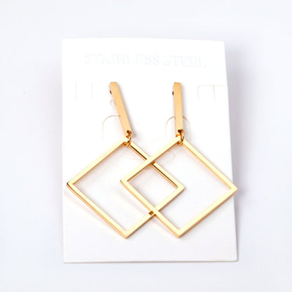 ASON Earrings for Women Gold Color Geometry Dangle Drop Earrings Stainless Steel Accessories Bijoux Party Dropshipping Gift