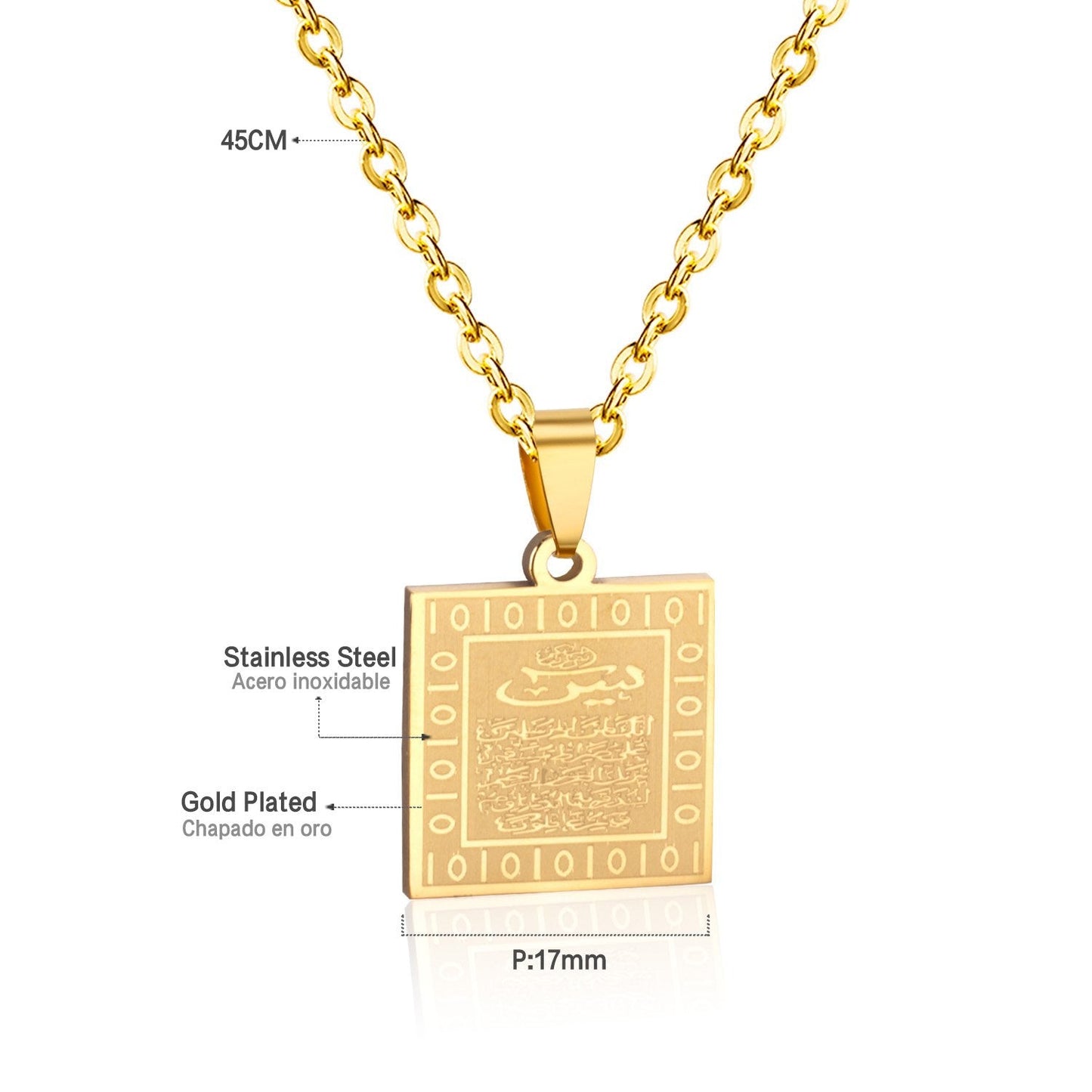 Religious Gold Color Scripture Necklace Stainless Steel Jesus Bible Crucifix Pendant Necklace For Christian Jewelry