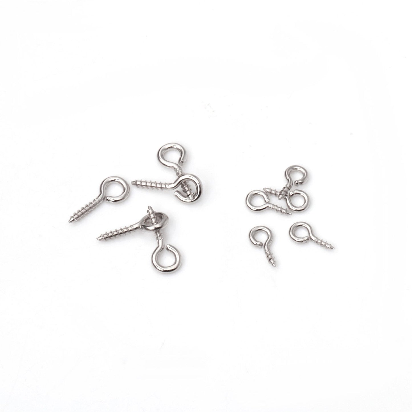 ASON 100pcs/Lot Stainless Steel Small Screw Eye Pin Mini Eyelets Threaded Hook for DIY Jewelry Making Beads Pendant Supplies