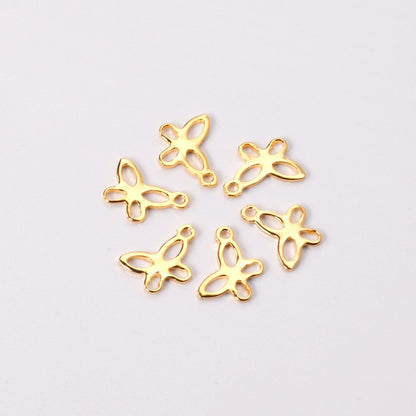 ASON 100Pcs/Lots Butterfly Hollow Charm With Holes 316L Stainless Steel Gold For Necklace Bracelet DIY Jewelry Making Supplies