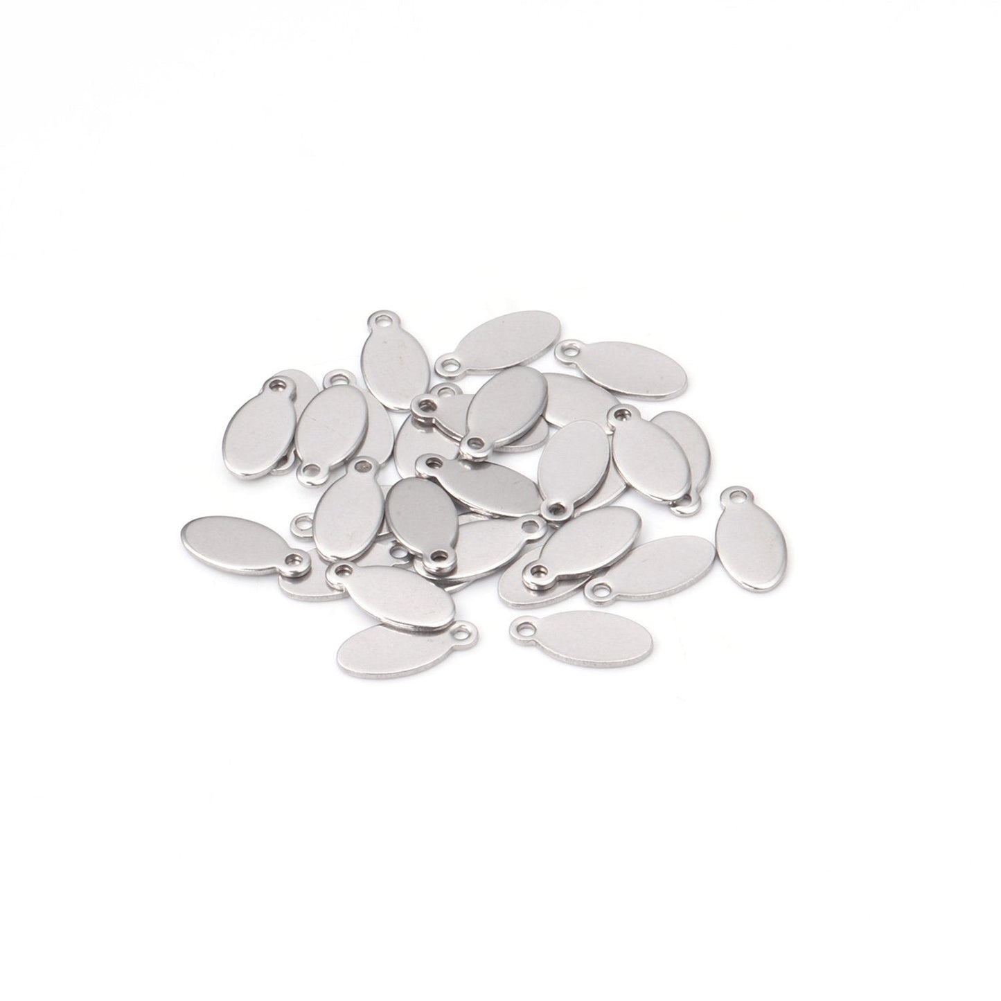 ASON 100pcs/lot Classic Stainless Steel Water Drop Pendants Charms Jewelry Accessories for Bracelet Anklet DIY Jewelry Making