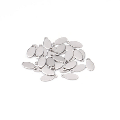 ASON 100pcs/lot Classic Stainless Steel Water Drop Pendants Charms Jewelry Accessories for Bracelet Anklet DIY Jewelry Making