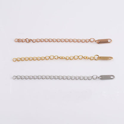 ASON 10pcs/lot Extended Extension Gold Tail Chain Stainless Steel Lobster Clasps Connector DIY Jewelry Making Bracelet Necklaces