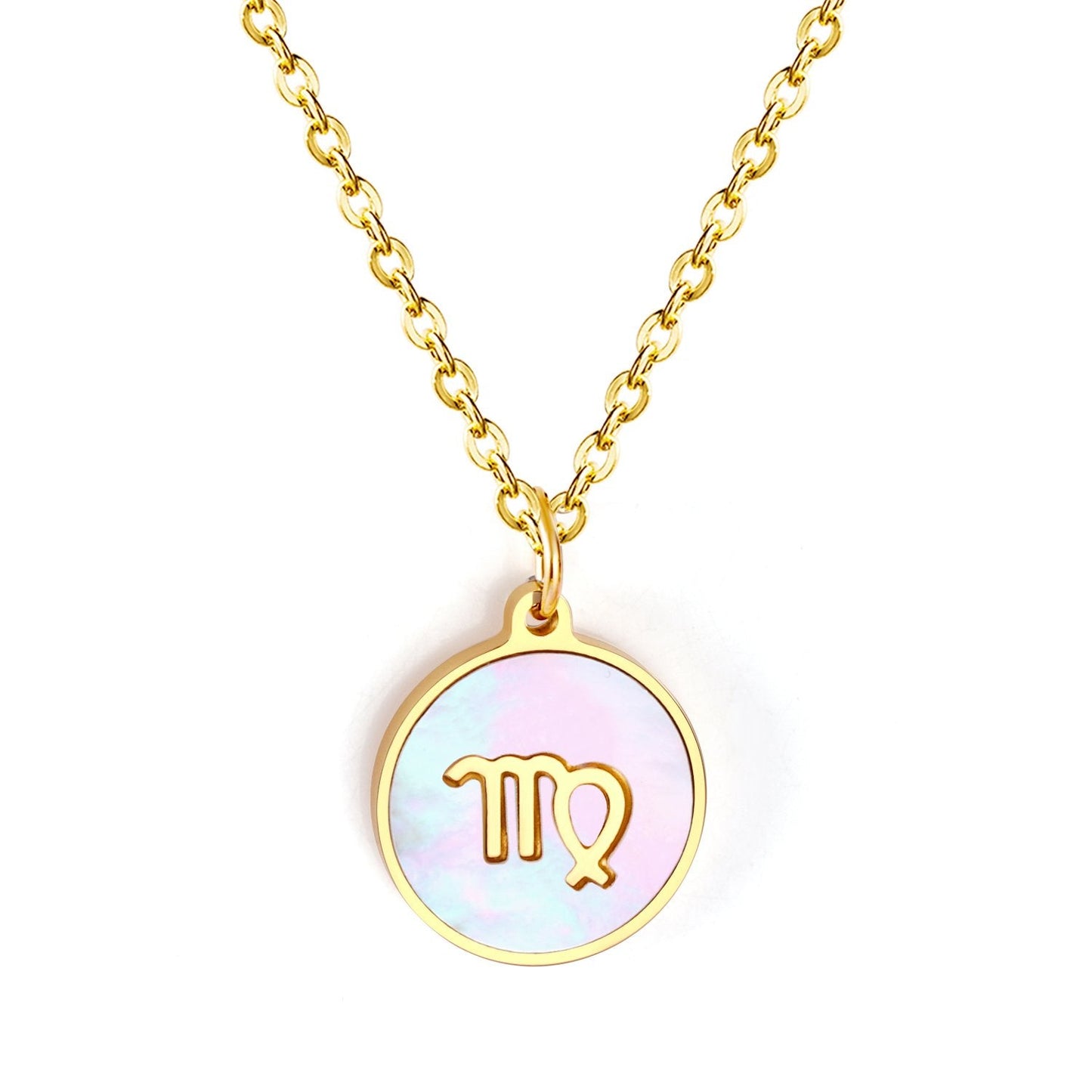 Shell Pendant Twelve Constellation Stainless Steel Necklace Man Jewelry For Women Choker Chain Necklace Collar 2021