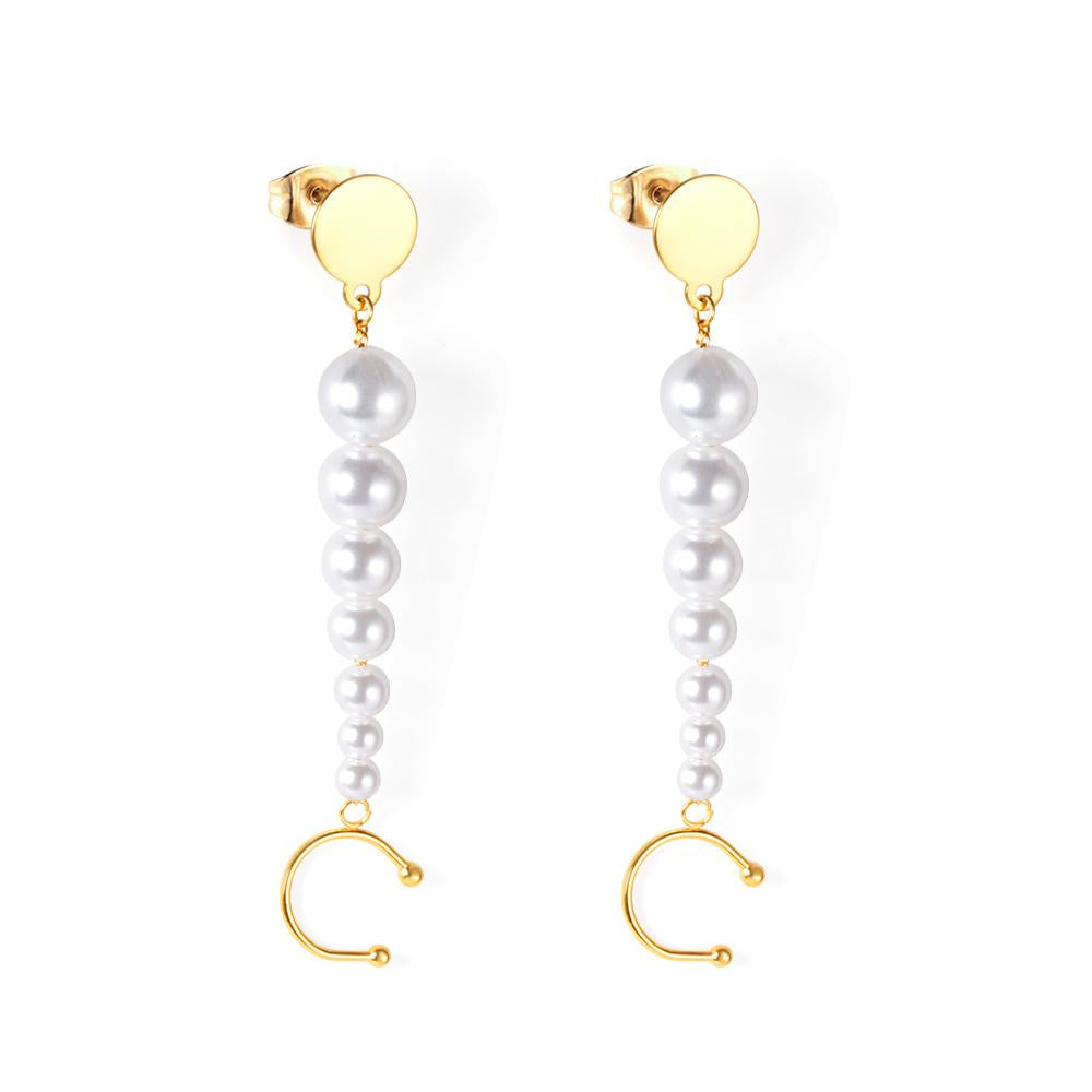 Imitation Pendant Earrings For Women Vintage Luxury Jewelry For Christmas Party Elegant Geometric Long Drop Earring