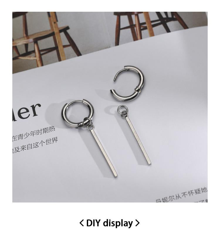 ASON 100pcs/lot Stainless Steel Bar Metal Rod With Tassel Earrings Charm Accessories for DIY Earrings Jewelry Making Supplies