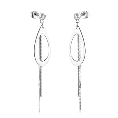 ASON Korean Style Dangle Earrings Anti-allergy Stainless Steel for Women Tassel Water Drop Earring Lovely Jewelry Gift