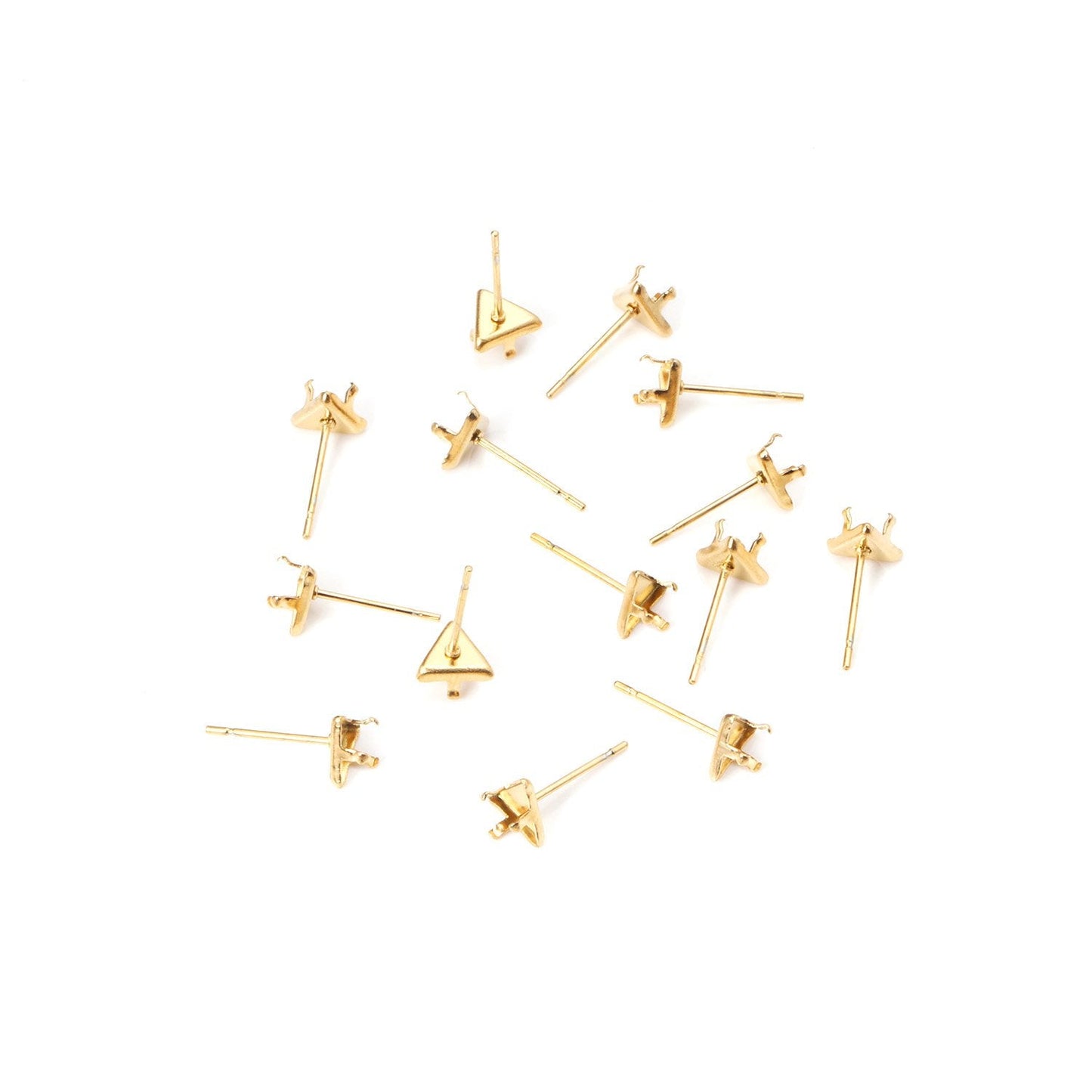 ASON 100pcs/lot Earring Base Triangle Earring Making 316L Stainless Steel Setting Crystal DIY Jewelry Making Accessories Gift