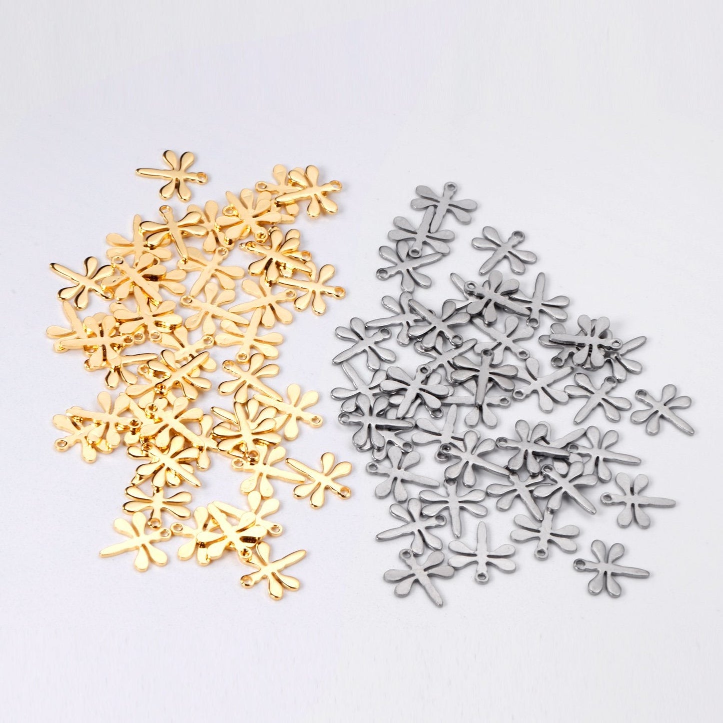 ASON 100pcs/lot Wholesale Dragonfly Pendant 316L Stainless Steel Animal Charm For Necklace Bracelet Jewelry Making Supplies