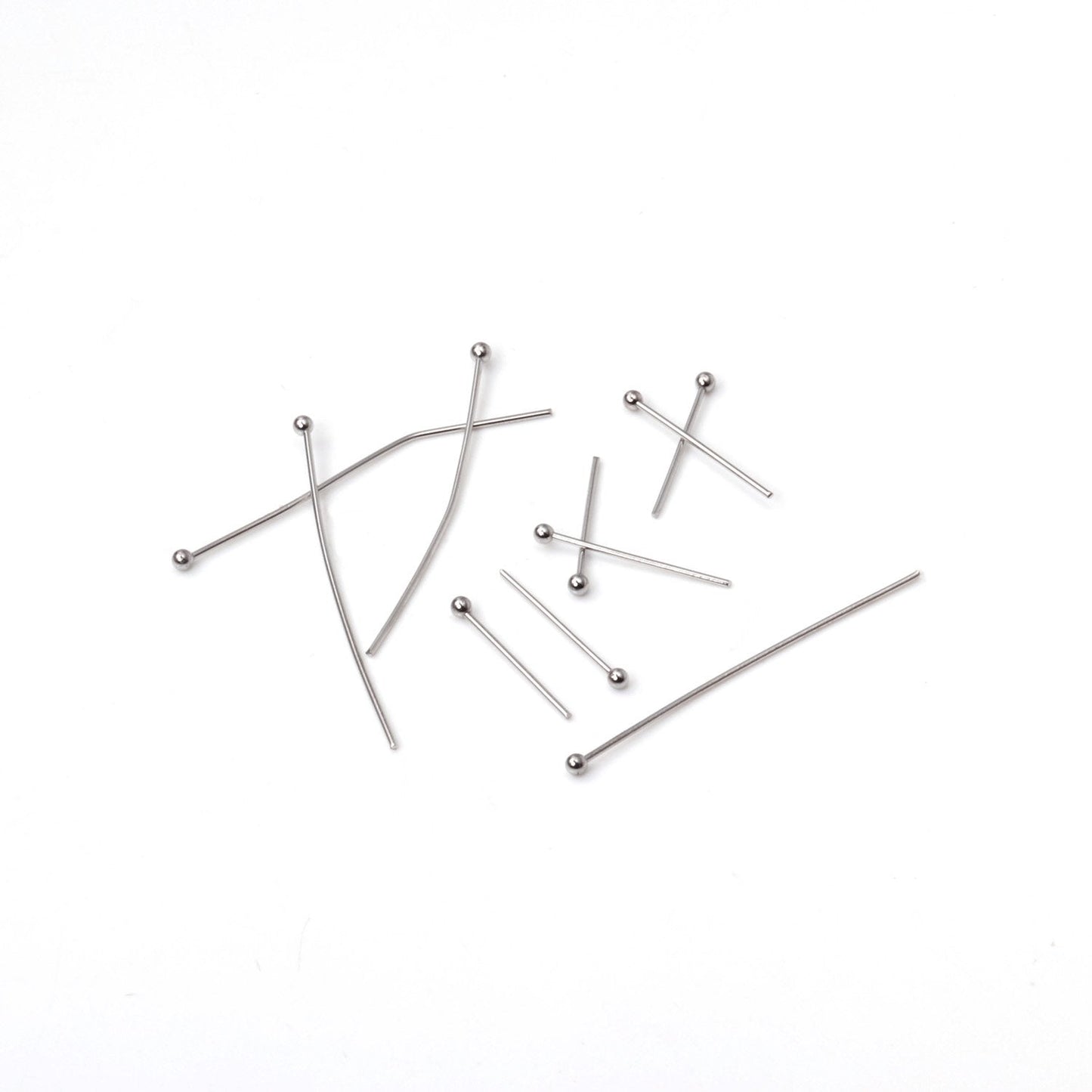 ASON 100pcs/lot Silver Color Stainless Steel Finding Ball Head Pins Bead Needle Round Head Needle For DIY Earring Jewelry Making