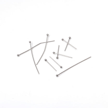 ASON 100pcs/lot Silver Color Stainless Steel Finding Ball Head Pins Bead Needle Round Head Needle For DIY Earring Jewelry Making