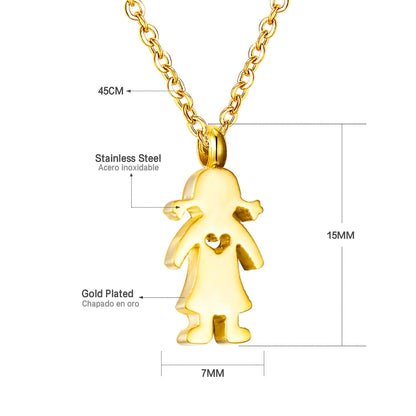 Girl Pendant Gothic Stainless Steel Necklaces For Women Trendy Jewelry Gold Plated Chain Necklace collier Friends