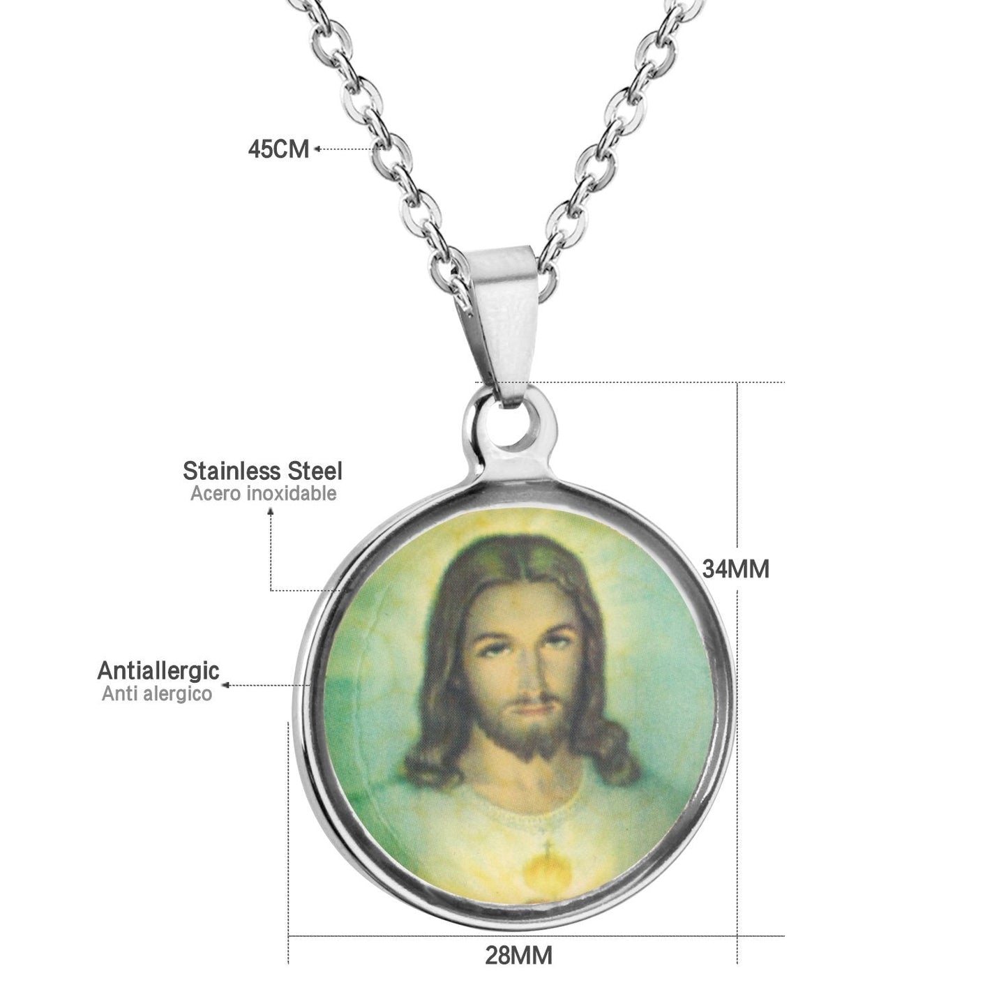 Stainless Steel Pendant Necklace Christianity Necklaces Man Jewelry-106001G