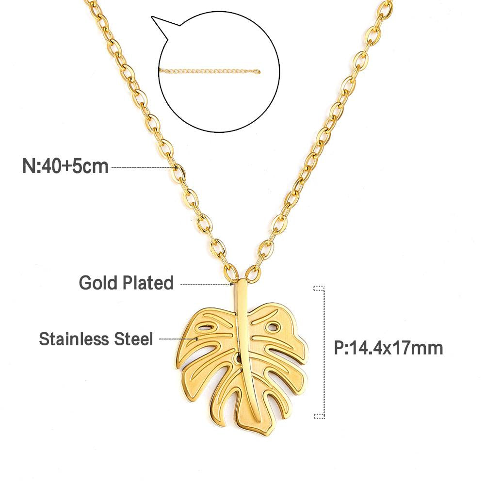 Leaf Shape Pendant Necklaces For Men/Women Rock Party Jewelry Present Statement Chain Necklace Choker 2022 New Arrival