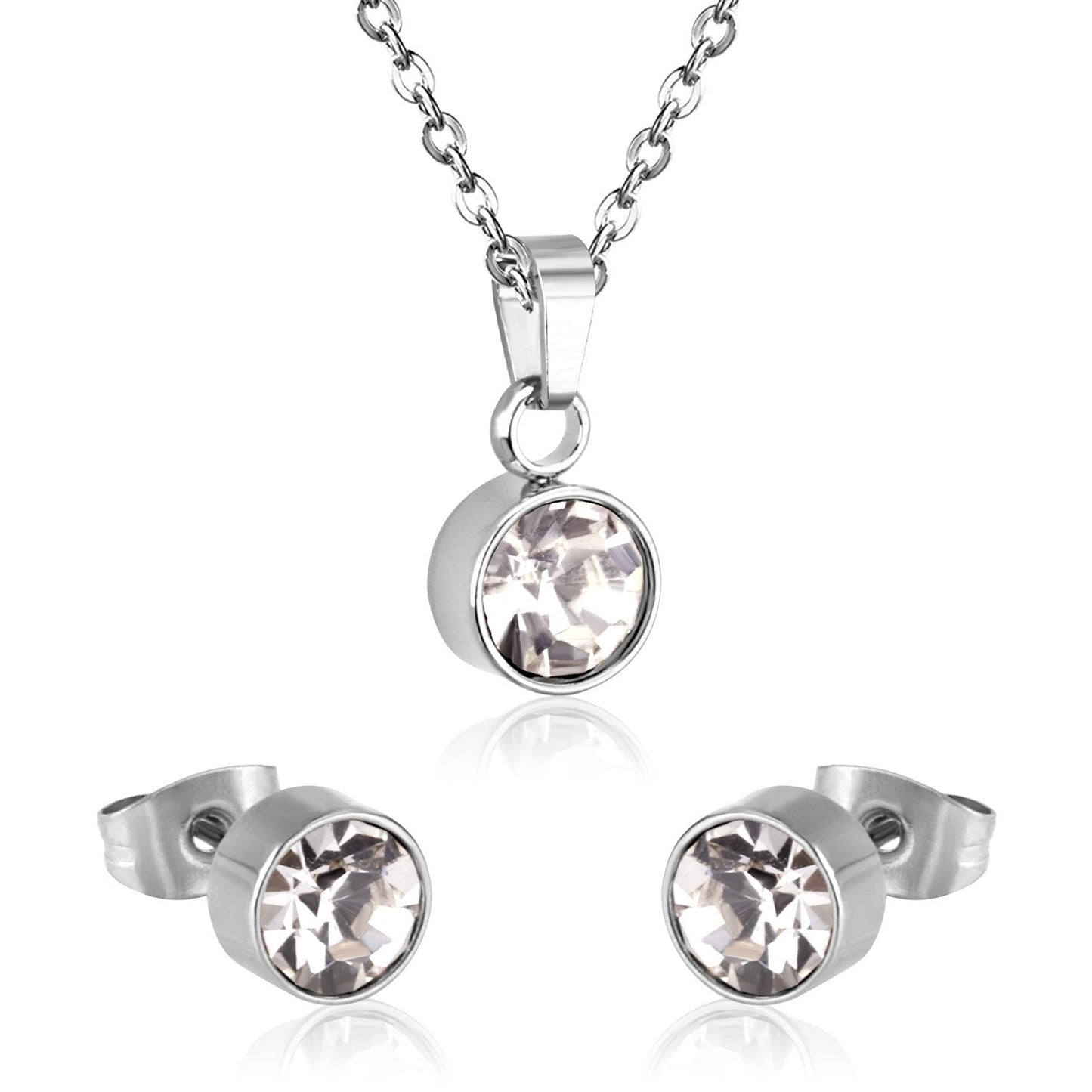 New Cubic Zirconia Necklace Earrings For Woman Wedding Jewelry Set Gold/Silver Color Jewellry Parures Bijoux
