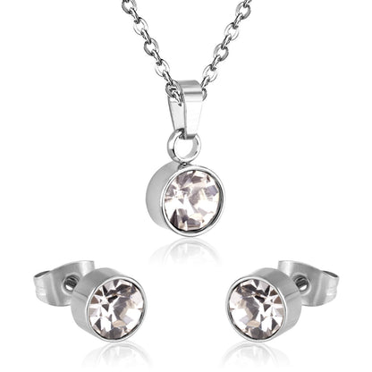 New Cubic Zirconia Necklace Earrings For Woman Wedding Jewelry Set Gold/Silver Color Jewellry Parures Bijoux