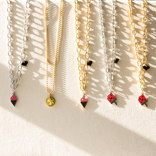 Summer Vacation New Design Statement Pendant Necklace For Woman Man Link Chain Necklaces Cute Charms Beach Jewelry