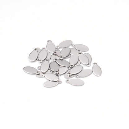 ASON 100pcs/lot Classic Stainless Steel Water Drop Pendants Charms Jewelry Accessories for Bracelet Anklet DIY Jewelry Making