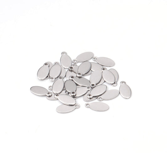 ASON 100pcs/lot Classic Stainless Steel Water Drop Pendants Charms Jewelry Accessories for Bracelet Anklet DIY Jewelry Making