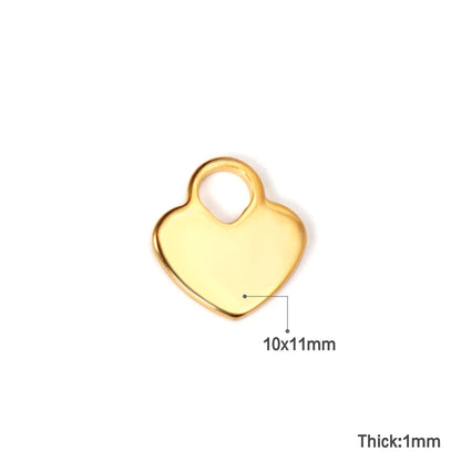 ASON 100pcs/lot Heart Pendant Stainless Steel Love Heart Pendant Gold Silver Color For Necklace Bracelet Jewelry Making Supplies
