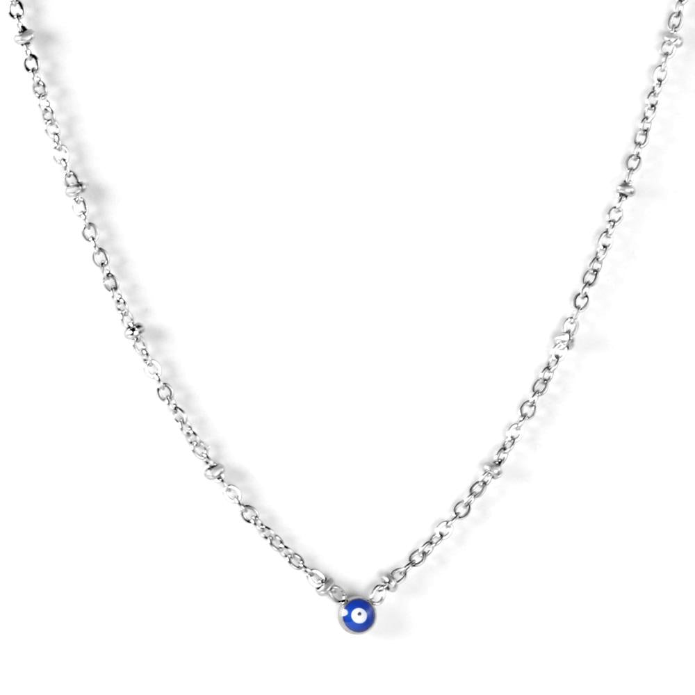 Blue Turkish Eye Round Pendant Necklaces Elegant Female Colliers Aesthetic Women Collares Office Lady Jewelry Gifts