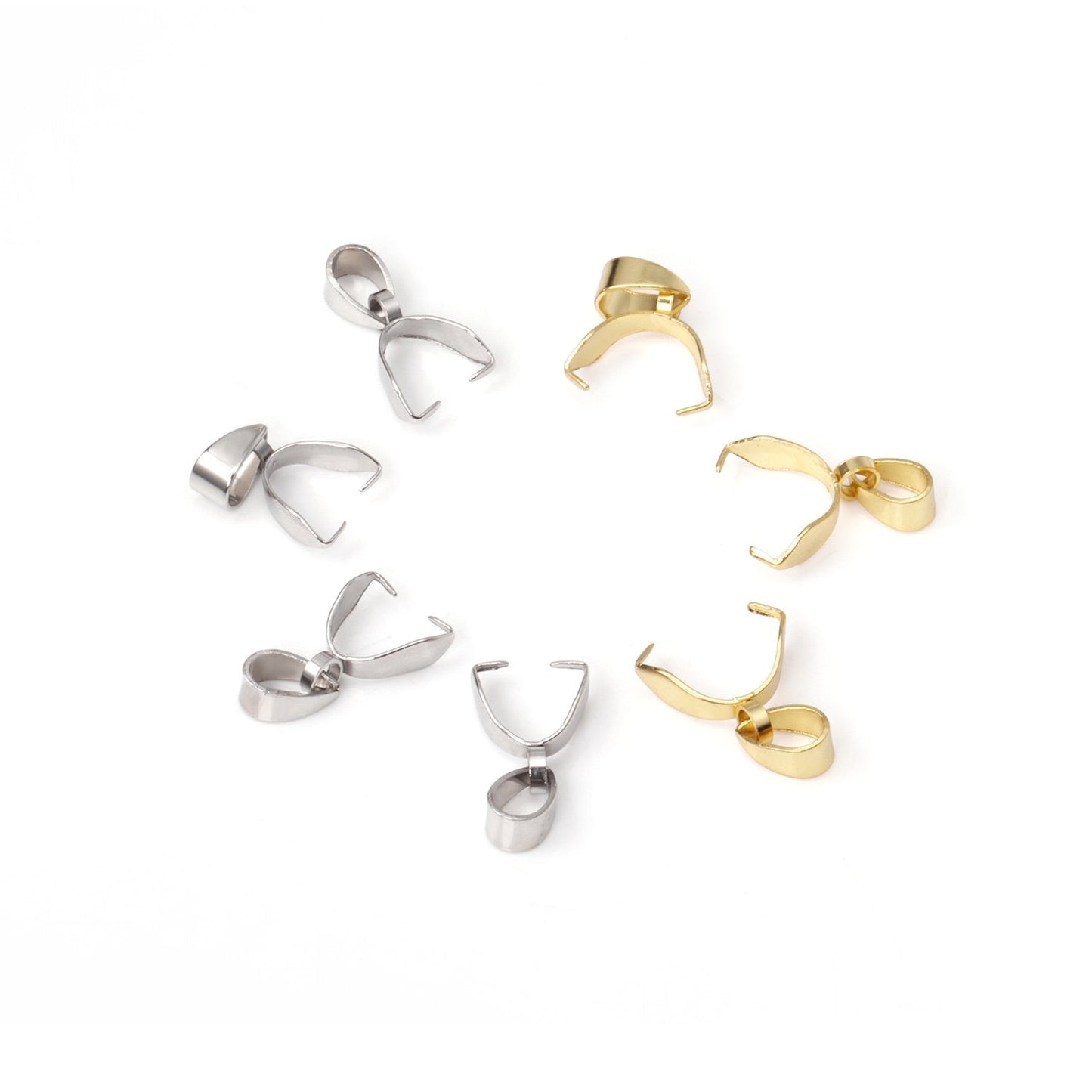 ASON 100pcs Stainless Steel Pendant Buckle Melon Seeds Clasp Hook Necklace Connector Charm Clip Jewelry Finding for DIY Jewelry