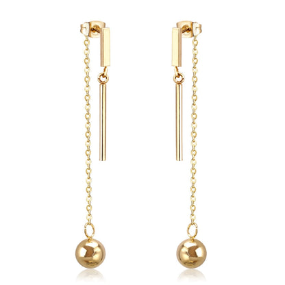 ASON Long Line Link Chain Imitation Pearl Dangle Earrings for Women Gold Color Cross Earrings Female Bijoux Pendientes