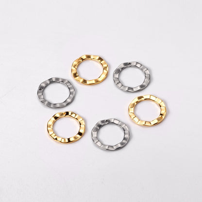 ASON 100 Pcs/Lot Fashion Round Charm Stainless Steel Hollow Out Pendant Wholesale For Necklace Bracelet Jewelry Making Supplies