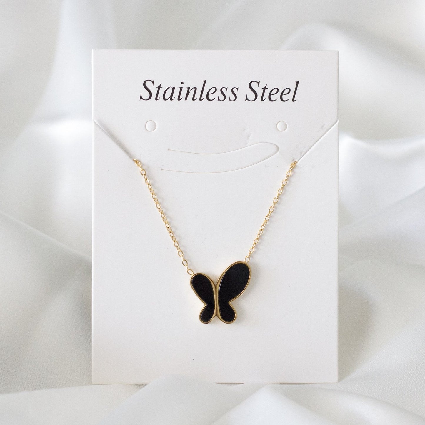 Enamel Girls Kids Jewelry New Fashion Stainless Steel Butterfly Pendant Necklaces For Women Korean Style bijoux femme