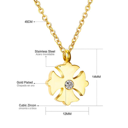 Hot Gold Flower Zircon Pendants Necklaces For Women Girl Baby Choker Link Chain Pendant Necklace-201001