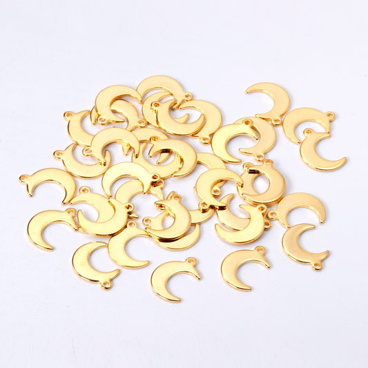 ASON 100Pcs/Lots New Fashion Moon Charms 316L Stainless Steel For Necklace Bracelet Anklet DRY Handmade Jewelry Making Supplies